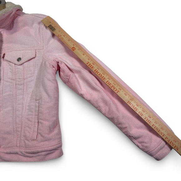 Levis Womens Pink Corduroy Sherpa Lined Original Trucker Jacket Small NEW NWT - Picture 8 of 16